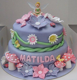 Tinkerbell Pastel Tiered Birthday Cake