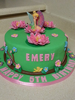 Tinkerbell Pink Flower Seat Birthday Cake