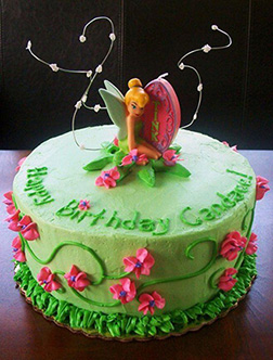 Tinkerbell Grassy Garden Birthday Cake