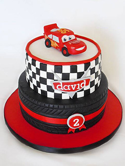 Lightning McQueen Raceway Cake