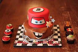 Lightning McQueen Tow Mater Mashup Cake