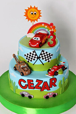 Disney Cars Rainbow Race Cake