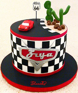 Lightning McQueen Route 66 Cake