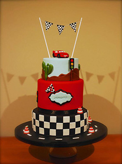 Lightning McQueen Top of the Heap Tiered Cake