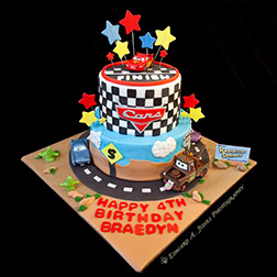 Disney Cars Star Explosion Cake