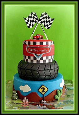 Lightning McQueen Pole Position Cake
