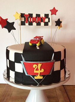 Lightning McQueen Winner's Circle Cake