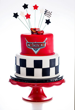 Lightning McQueen Star Tiered Cake