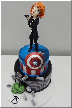 Black Widow Stands Tall Avengers Cake