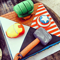 Avengers Collage Cake