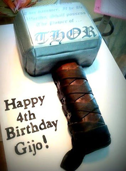 Thor's Hammer Birthday Cake