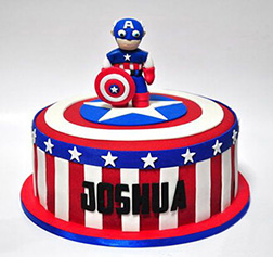 Captain America Red, White, and Blue Cake