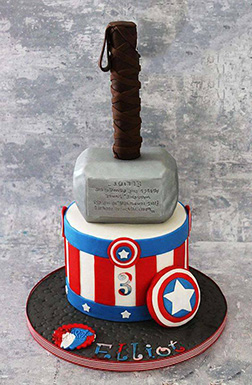 Hammer Meets Shield Avengers Cake