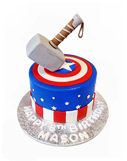 Captain America and Thor Stack Cake