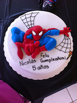 Spiderman Web Slinging Cake