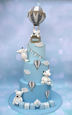 Bears & Balloons Three Tier Cake