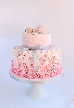 Baby Girl Ruffles Cake