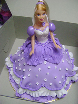 Lavendar Princess Barbie Cake