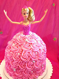 Rosette Dress Barbie Cake