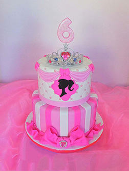 Barbie Logo Tiered Cake