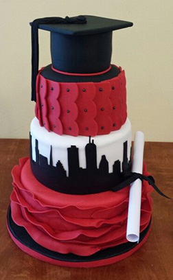 University City Tiered Graduation Cake