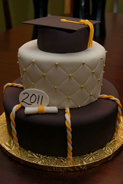 Regal Gold Graduation Cake