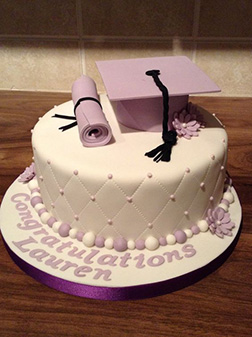 Soft Lavender Graduation Cake