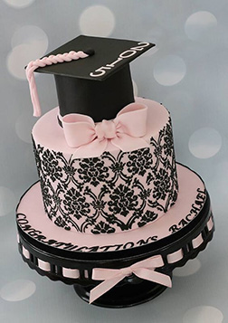 Sealed with a Pink Bow Graduation Cake