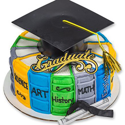 Textbook Wreath Graduation Cake