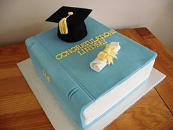 Congratulatory Textbook Graduation Cake