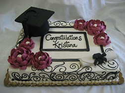 Lavender Flowers Graduation Cake