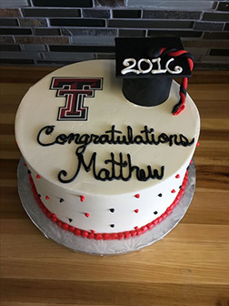 University Logo & Hat Graduation Cake