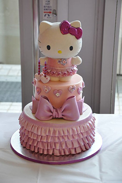 Pink Bow Stack Hello Kitty Cake