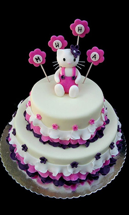 Elegant Tiered Hello Kitty Cake