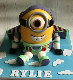 Buzz Lightyear Minion Mashup Cake