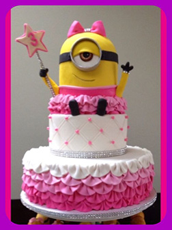 Pink Minion Fairy Birthday Cake