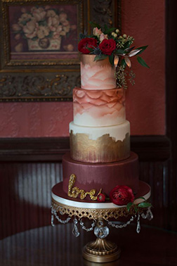 Ombre Waterpaint Wedding Cake