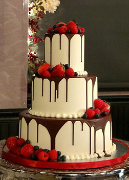 Chocolate Covered Drip Wedding Cake