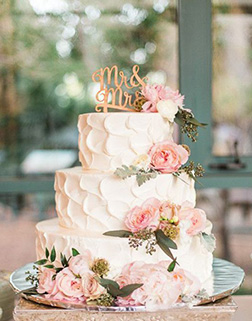 Textured Floral Stack Wedding Cake