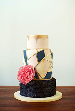 Modern Stained Glass Wedding Cake