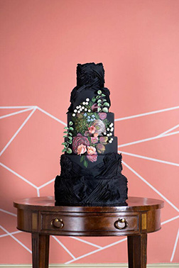 Dark Floral Wedding Cake