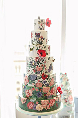 Flower Garden Tiered Wedding Cake