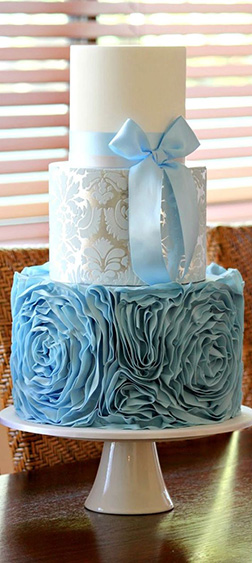 Something Borrowed and Something Blue Wedding Cake