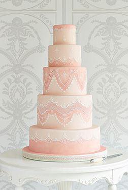 Pretty in Pink Tiered Wedding Cake