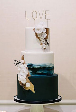 Ombre Black & White Wedding Cake