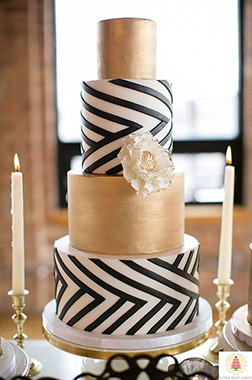 Elegant Alternating Tiered Wedding Cake