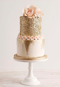 Gold Drip Wedding Cake