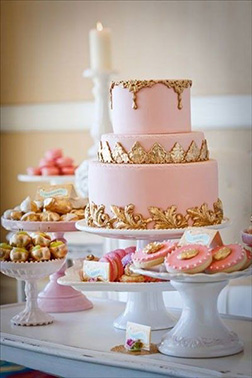 Pink Drip Tiered Wedding Cake