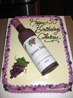 Aged To Perfection Wine Bottle Birthday Cake