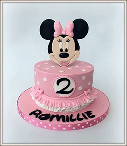 Pink Polka Dots Minnie Mouse Cake, Customized Cakes